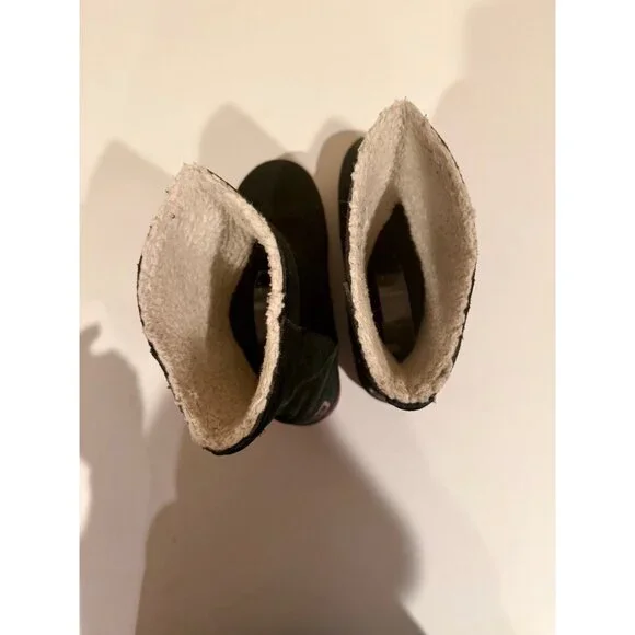 Sorel Glacy Black Suede Waterproof Winter Boots Sz 7 Sherpa Lined Outdoor NL1975 - Picture 5 of 7